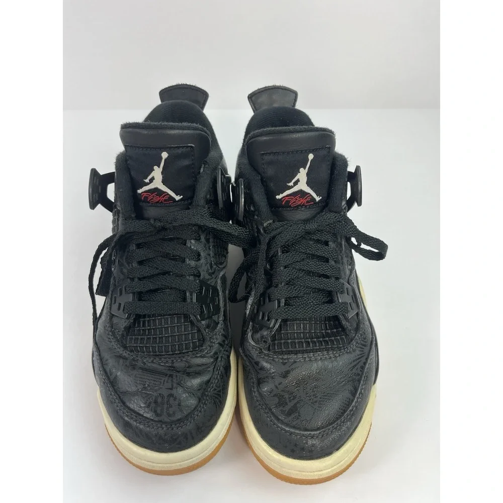 Nike Air Jordan Retro 4 Laser Youth Size 4Y Black Gum SE GS CI2970-001 Sneakers